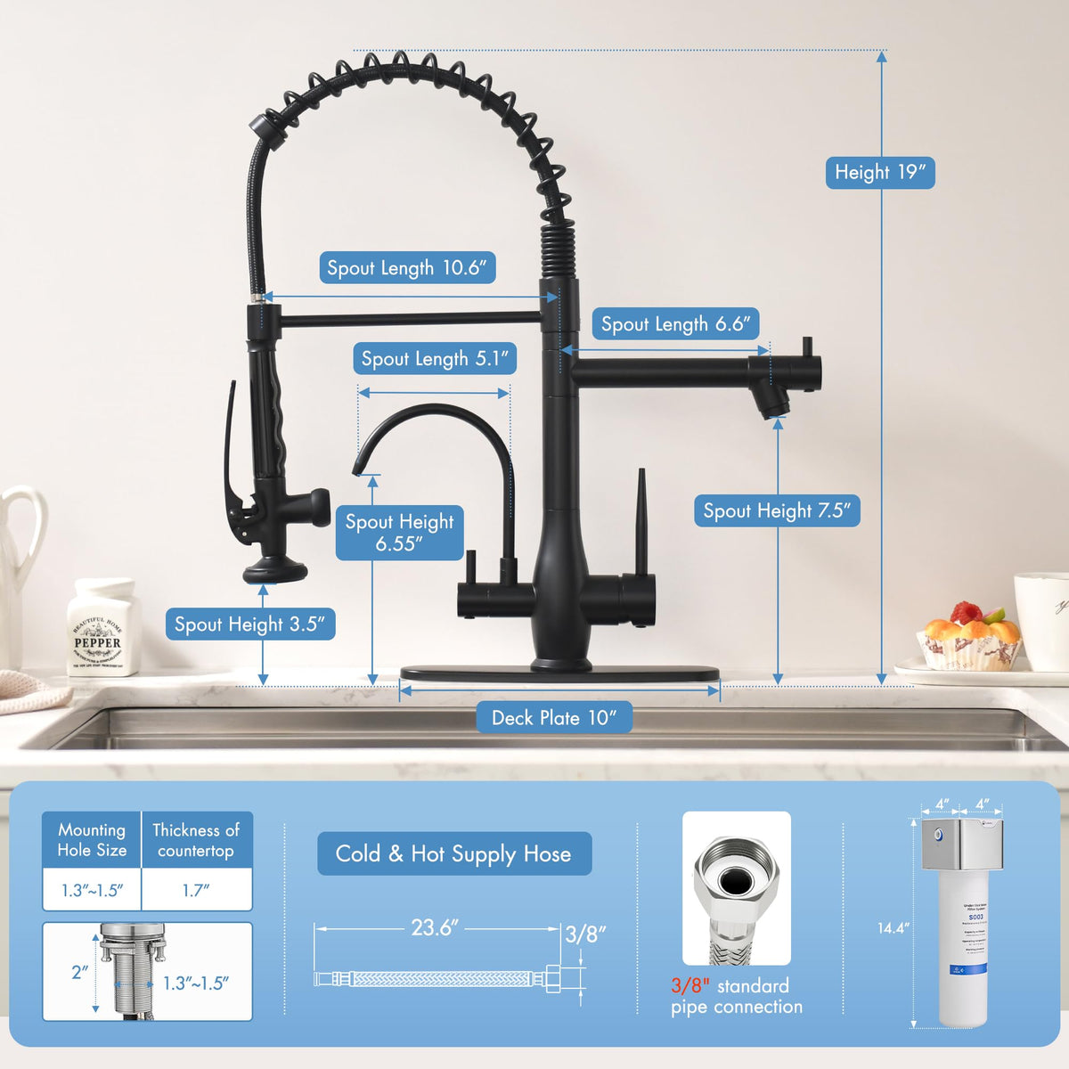 GIMILI Commercial Kitchen Sink Faucet with Pull Down Sprayer Brushed Nickel
