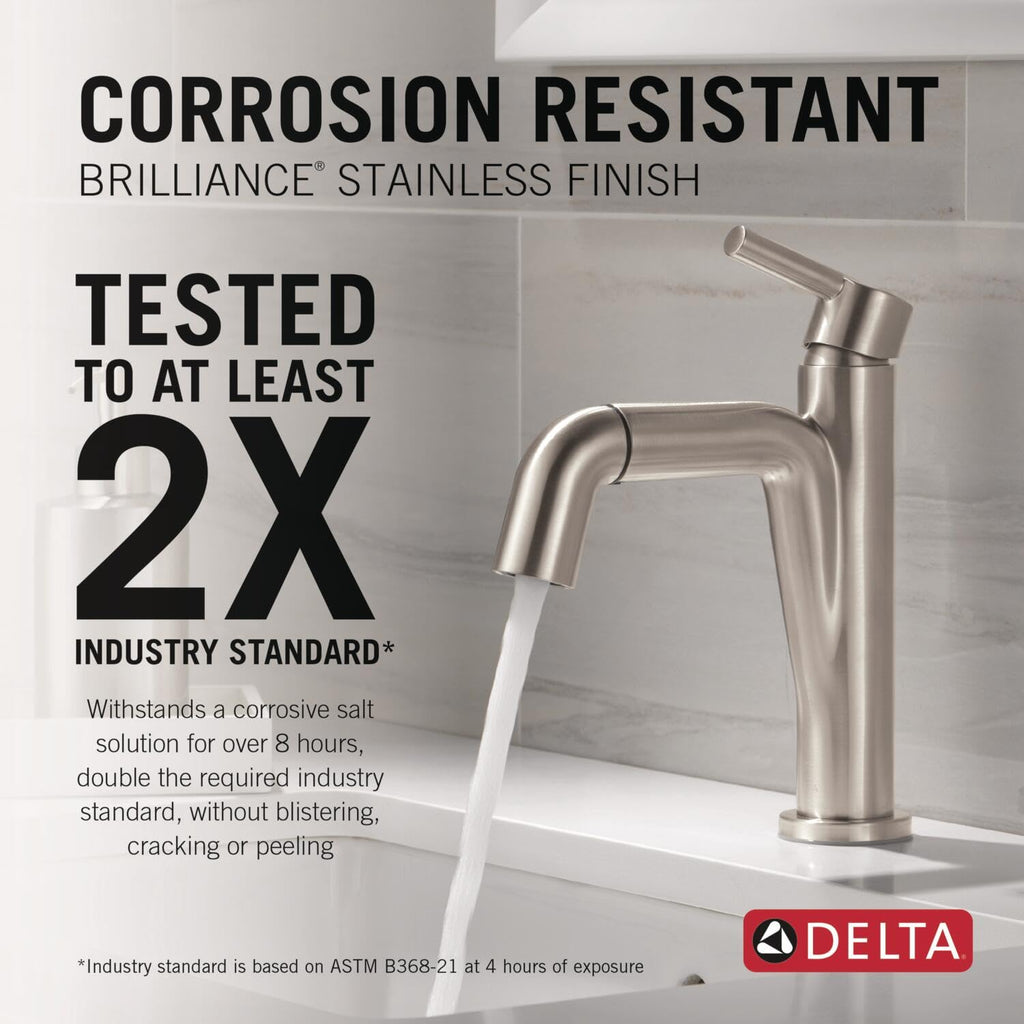 Delta Nicoli Brushed Gold Bathroom Faucet 1 Hole, Single Hole Bathroom Sink Faucet for Vanity, Push-Pop Drain Assembly, Champagne Bronze 15849LF-CZ