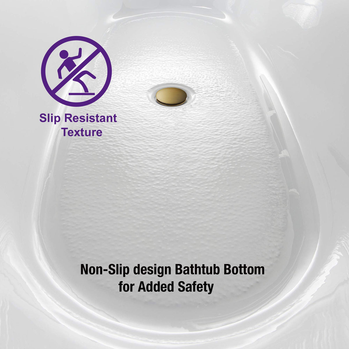 WOODBRIDGE 54"Freestanding White Acylic Soaking Bathtub with Brushed Nickel Drain and Overflow,BTA1507 -B/N-Drain &O