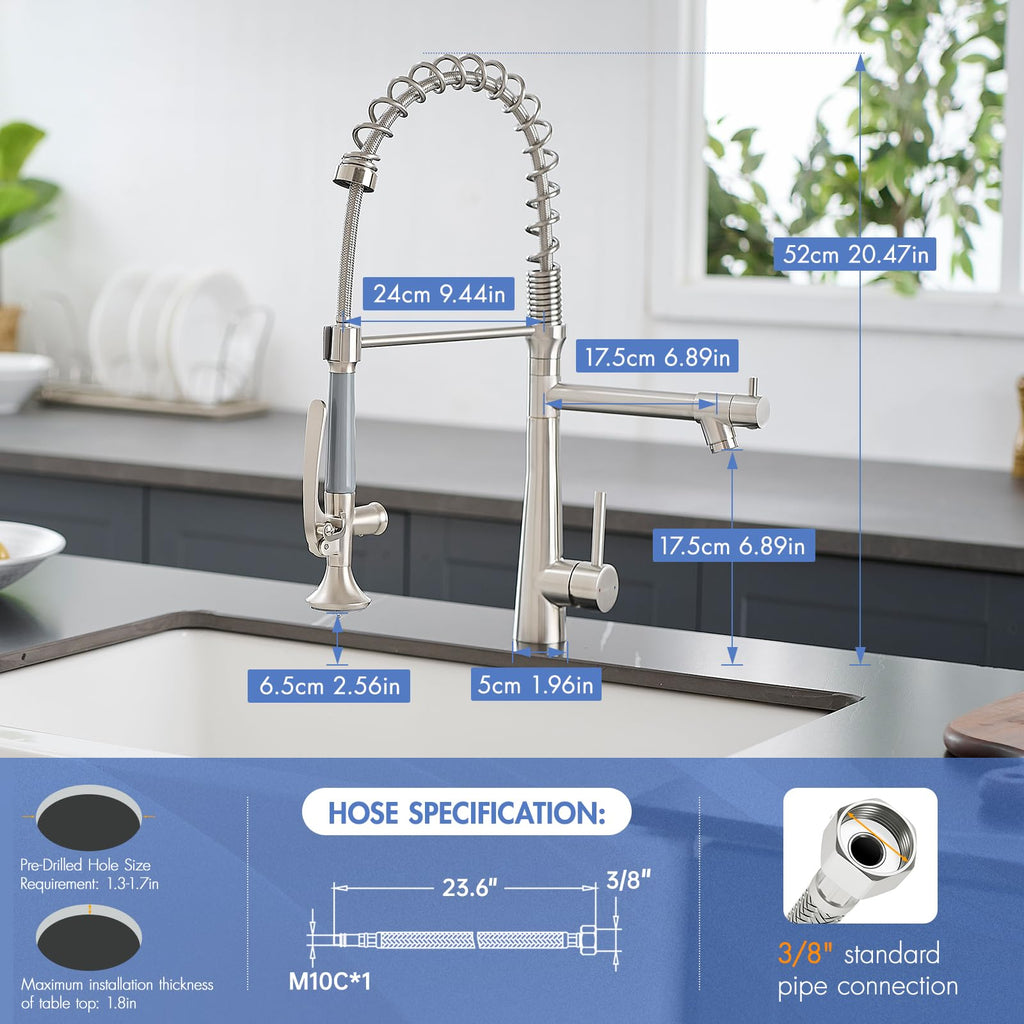AIMADI Contemporary Kitchen Sink Faucet,Brushed Nickel Stainless Steel