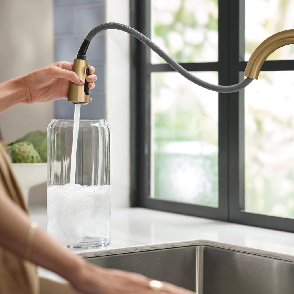 Moen Orivesi Stainless Pulldown Kitchen Faucet with Power Boost, Transitional Kitchen Faucet, One-Handle Single Hole High Arc, Easy Installation, Spot Resist Finish, 87891SRS