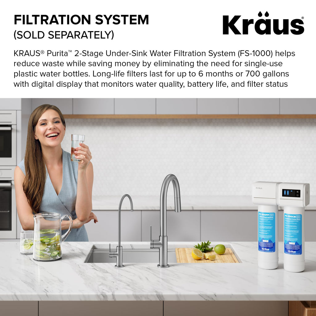 KRAUS Spot Free Stainless Steel Pull Down Kitchen Faucet KPF-2820SFS