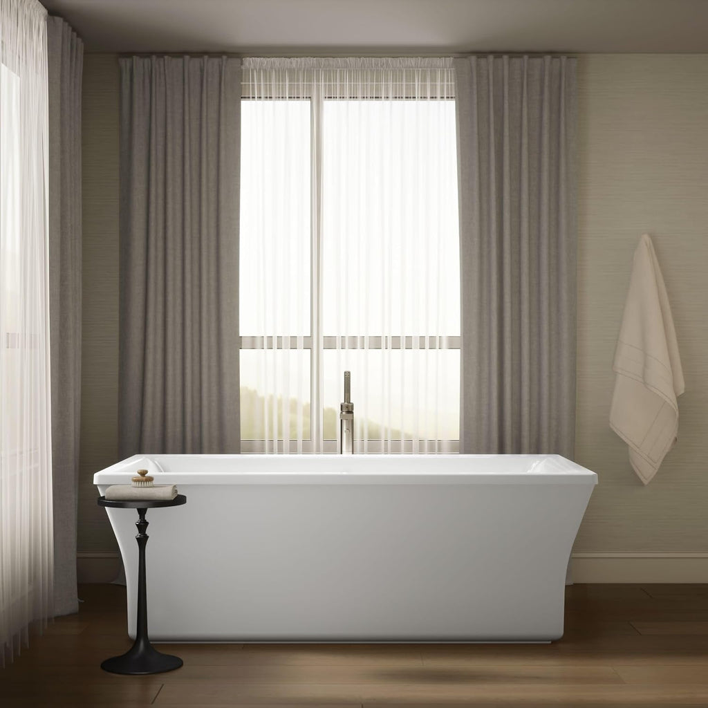 Kohler 6367-0 StargazeÂ® 72" x 36" freestanding bath with fluted shroud, White