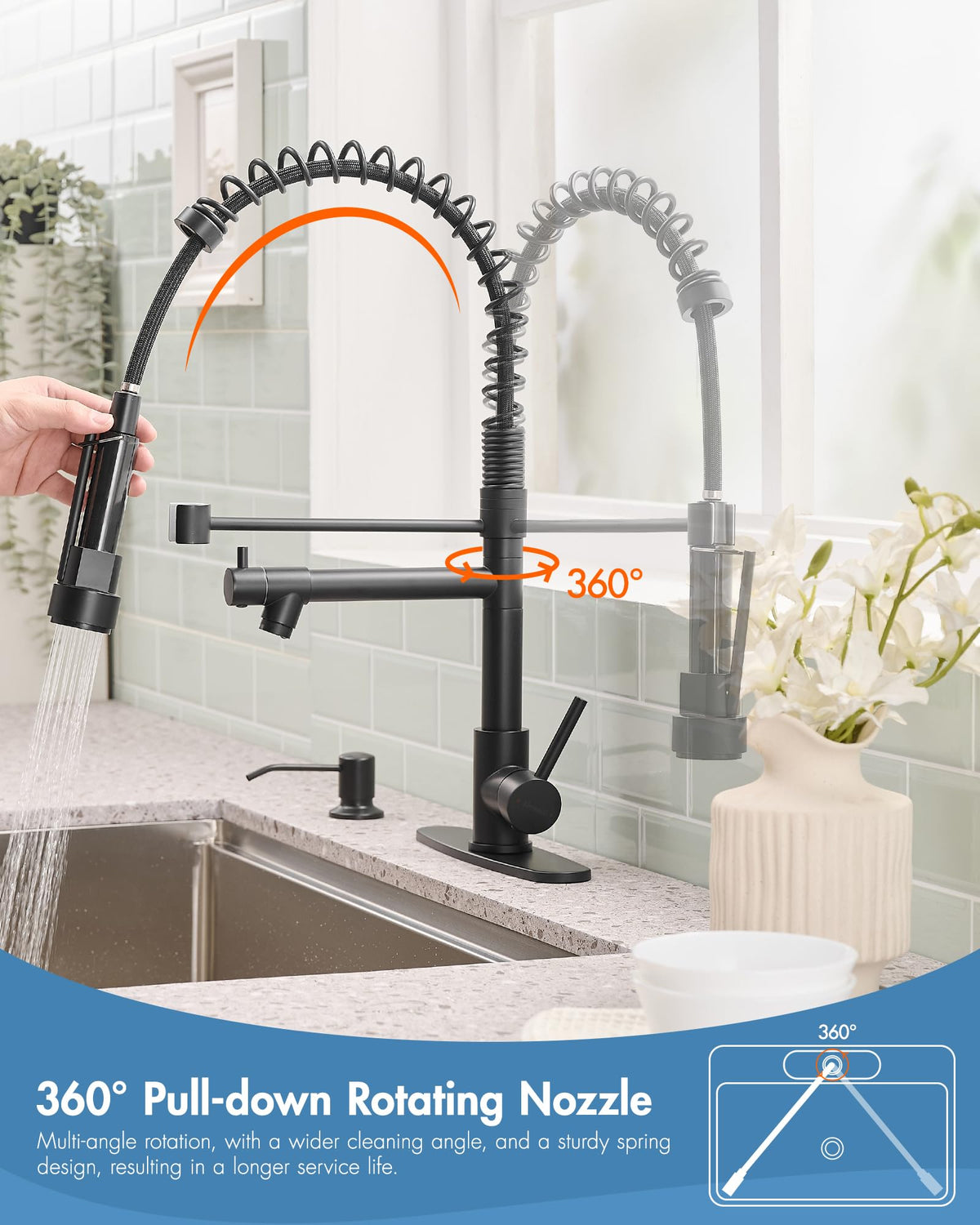 AIMADI Contemporary Kitchen Sink Faucet,Brushed Nickel Stainless Steel