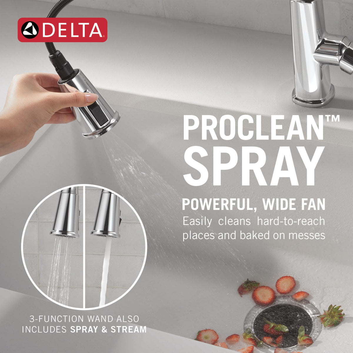 Delta Finnridge Brushed Gold Kitchen Faucet with Pull Down Sprayer, High Pressure ProClean Spray Modern Single Hole Kitchen Sink Faucet, Champagne Bronze 19730LF-CZ