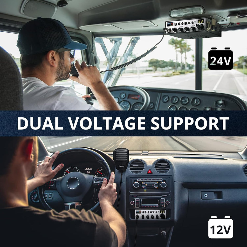 [with CB515 CB ANT] Radioddity CB-900 PRO CB Radio, AM/FM Mobile Radio with NOAA, RX & TX Noise Reduction, ASQ VOX Support PA System, SWR High Alert