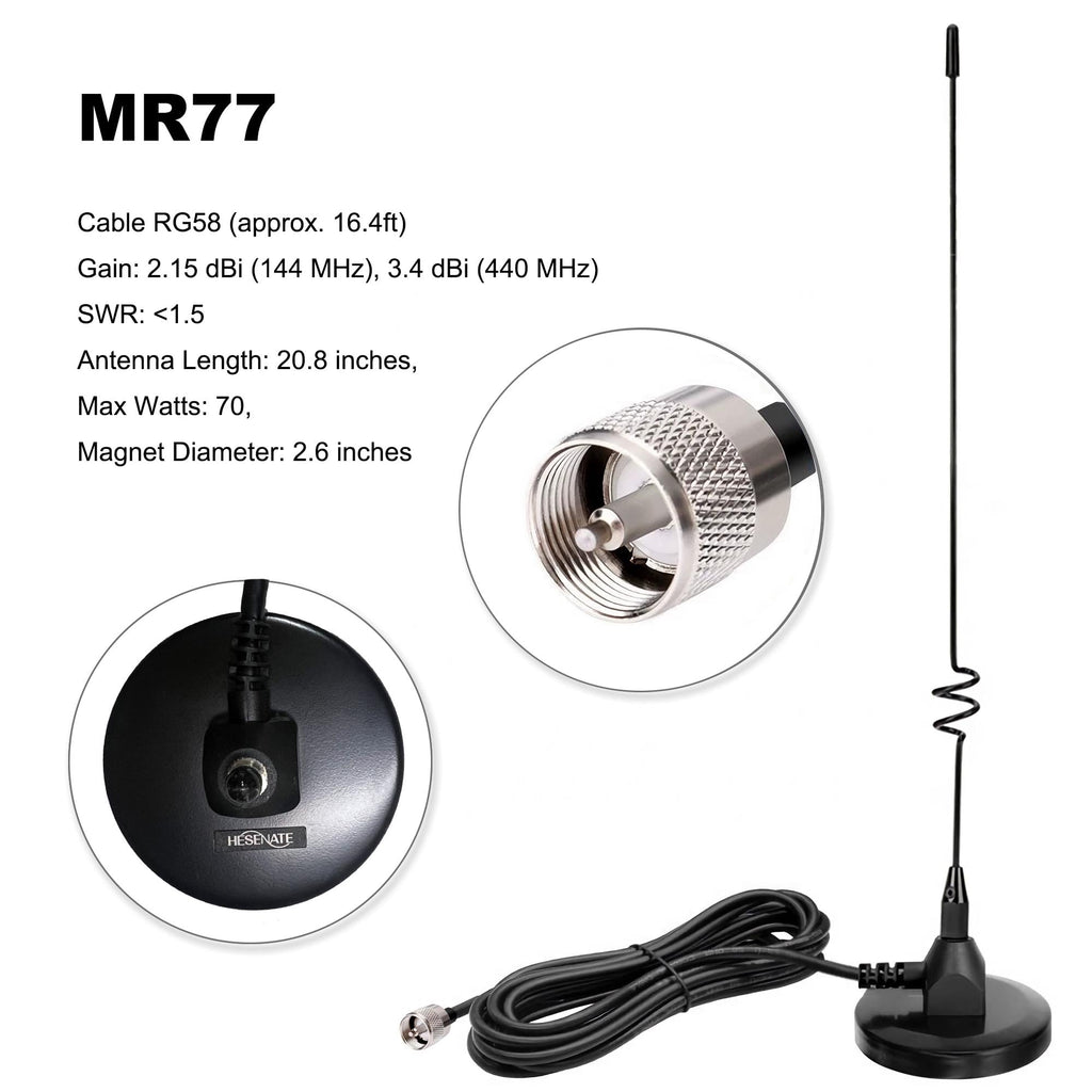 Anytone AT-778UVII Amateur Mobile Radio with Car Antenna 38 in