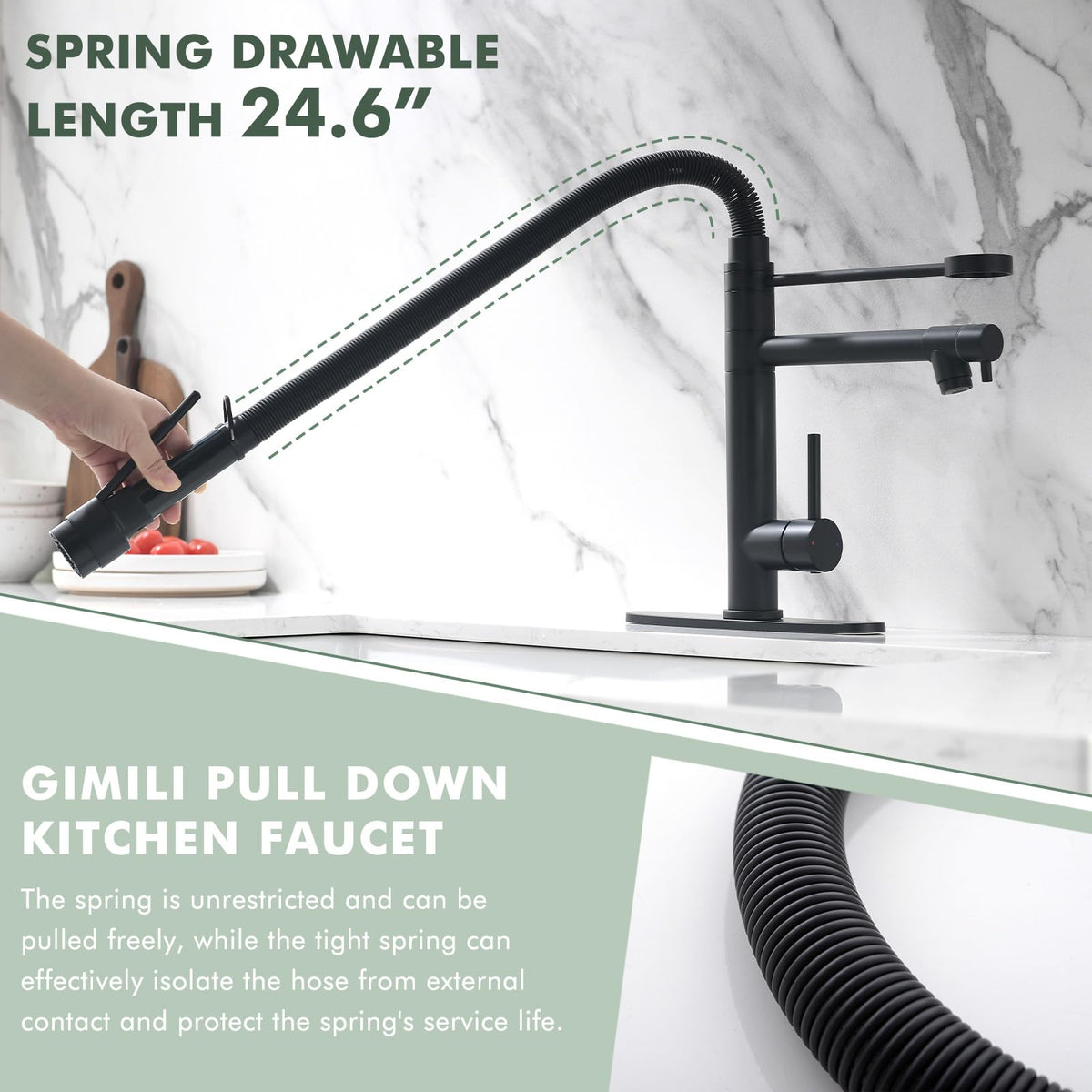 GIMILI Filter Kitchen Faucet Drinking Water Faucet 3 in 1 Brushed Nickel