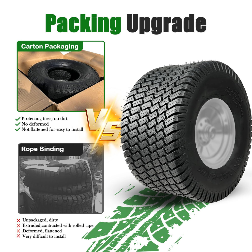 TRIPOWER 24x9.50-12 Lawn Mower Tire, 1 Pack Single Replacement Tire, 4PR Tubeless Turf Tire for Riding Mowers and Garden Tractors, Tire Only, Rim Not Included