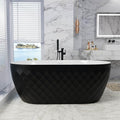 59" Acrylic Freestanding Bathtub,Double Ended,Lozenge Texture,Black
