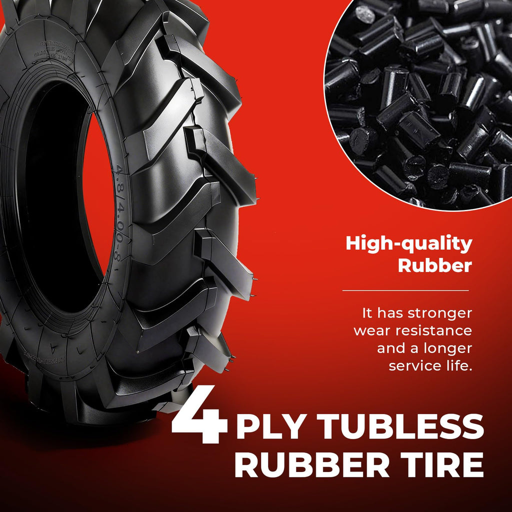 18x8.50-8 Lawn & Garden Mower Tires, Set of 2,4 Ply Tubeless