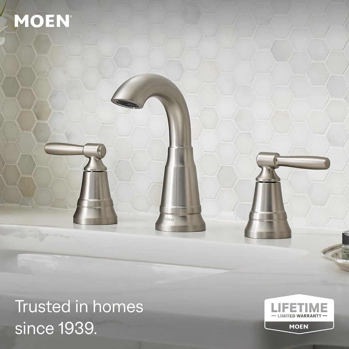 Moen 84972SRN Halle Spot Resist Brushed Nickel Widespread Faucet