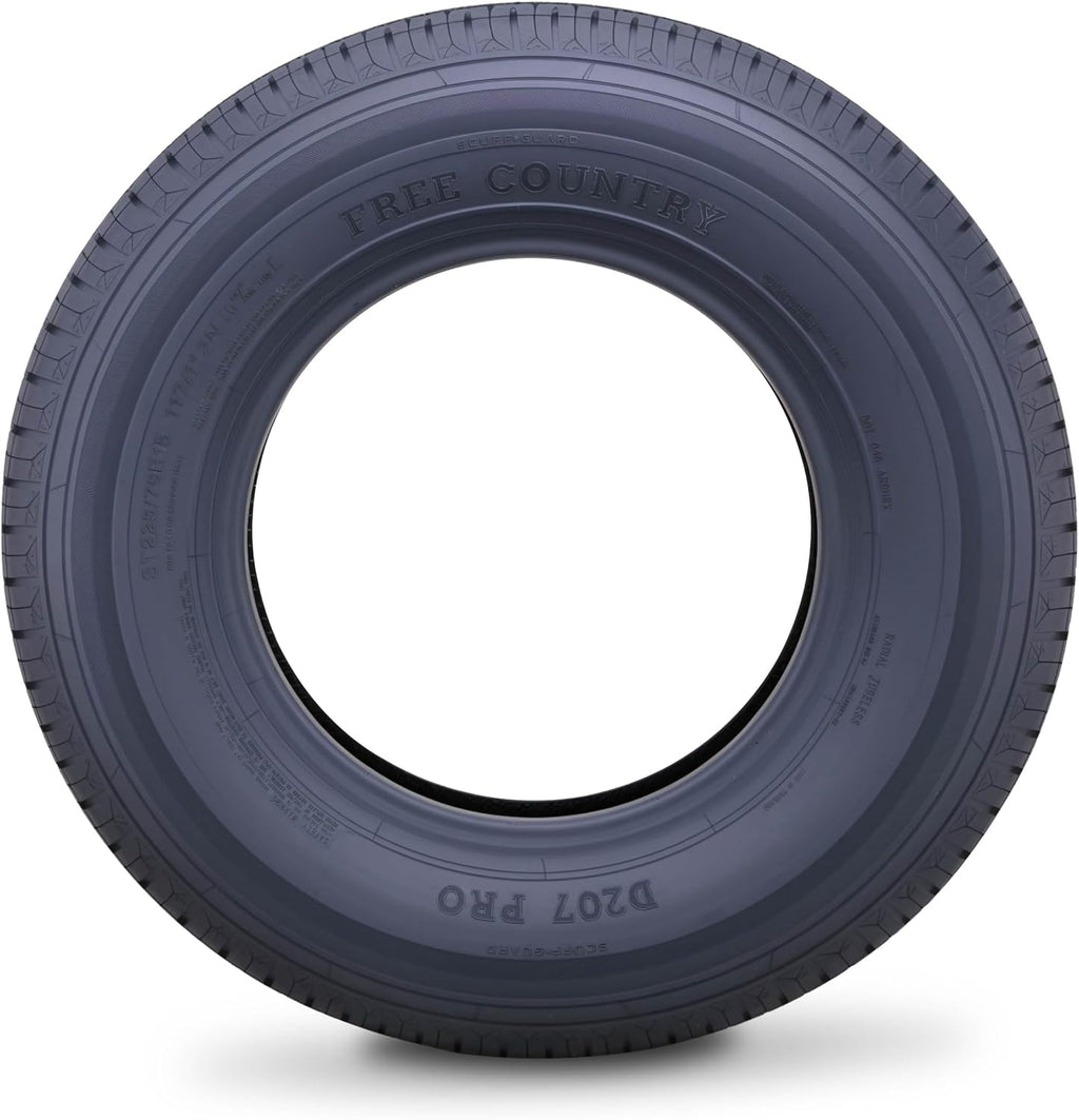 Free Country Grand Ride Set 4 Trailer Tires ST225/75R15 10 Ply Load Range E Steel Belted Radial w/Featured Scuff Guard