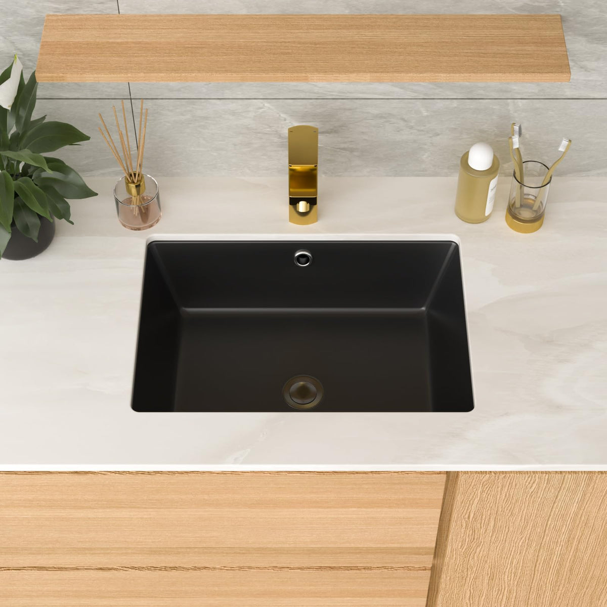 17 Inch Undermount Bathroom Sink Rectangle White