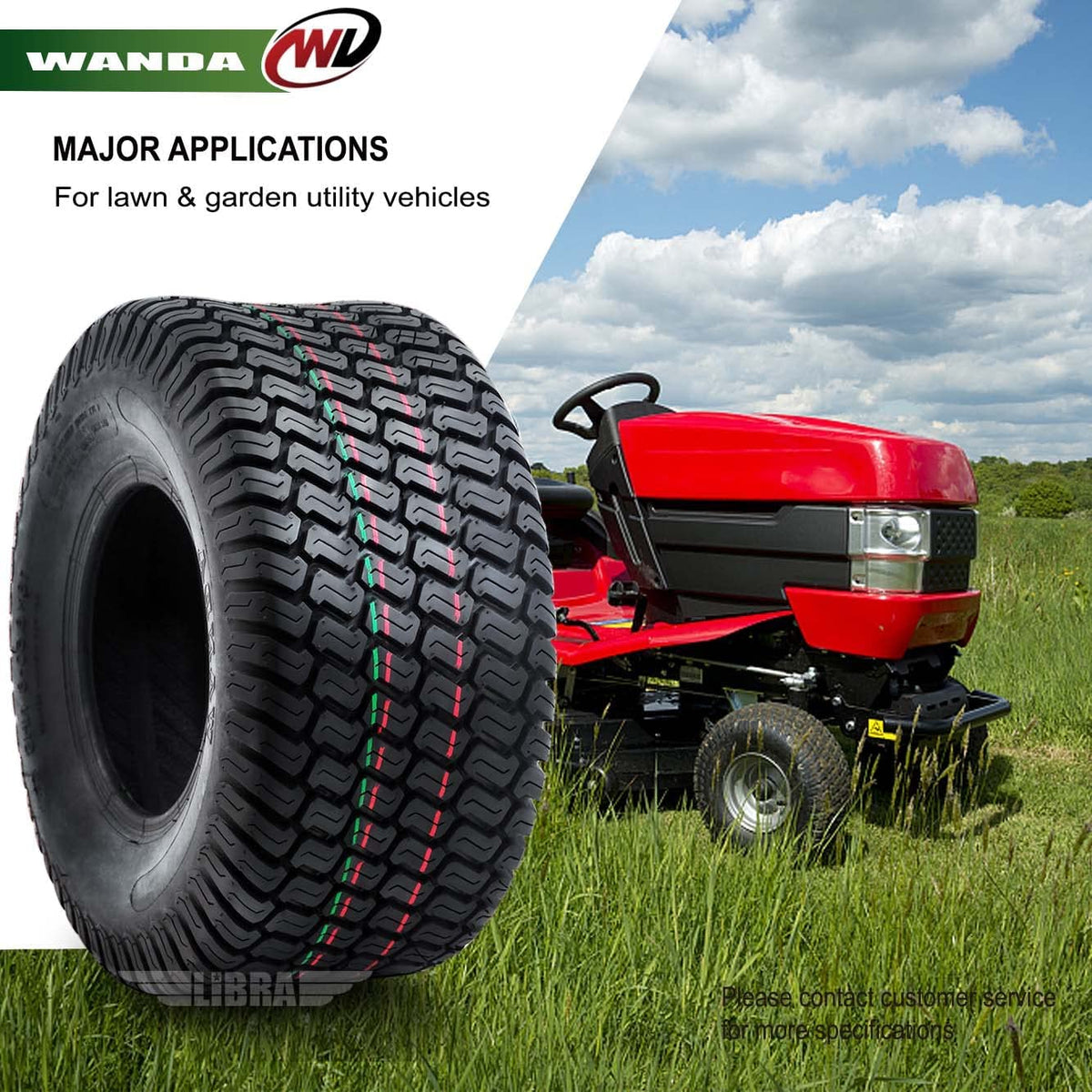WANDA Set 2 23x10.5-12 Lawn Mower Cart Turf Tires P332 /4 ply - 13049