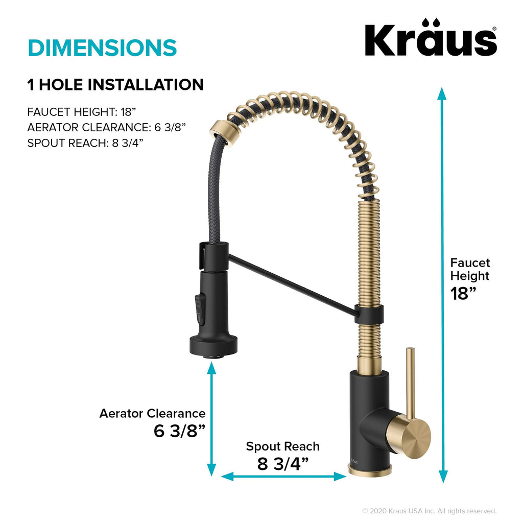 KRAUS Chrome 18.75 in Commercial Pull Down Kitchen Faucet KPF-1610CH
