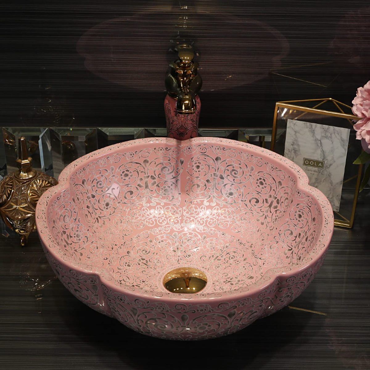 White Ceramic Bathroom Vessel Sink Artistic 1 Sink Only