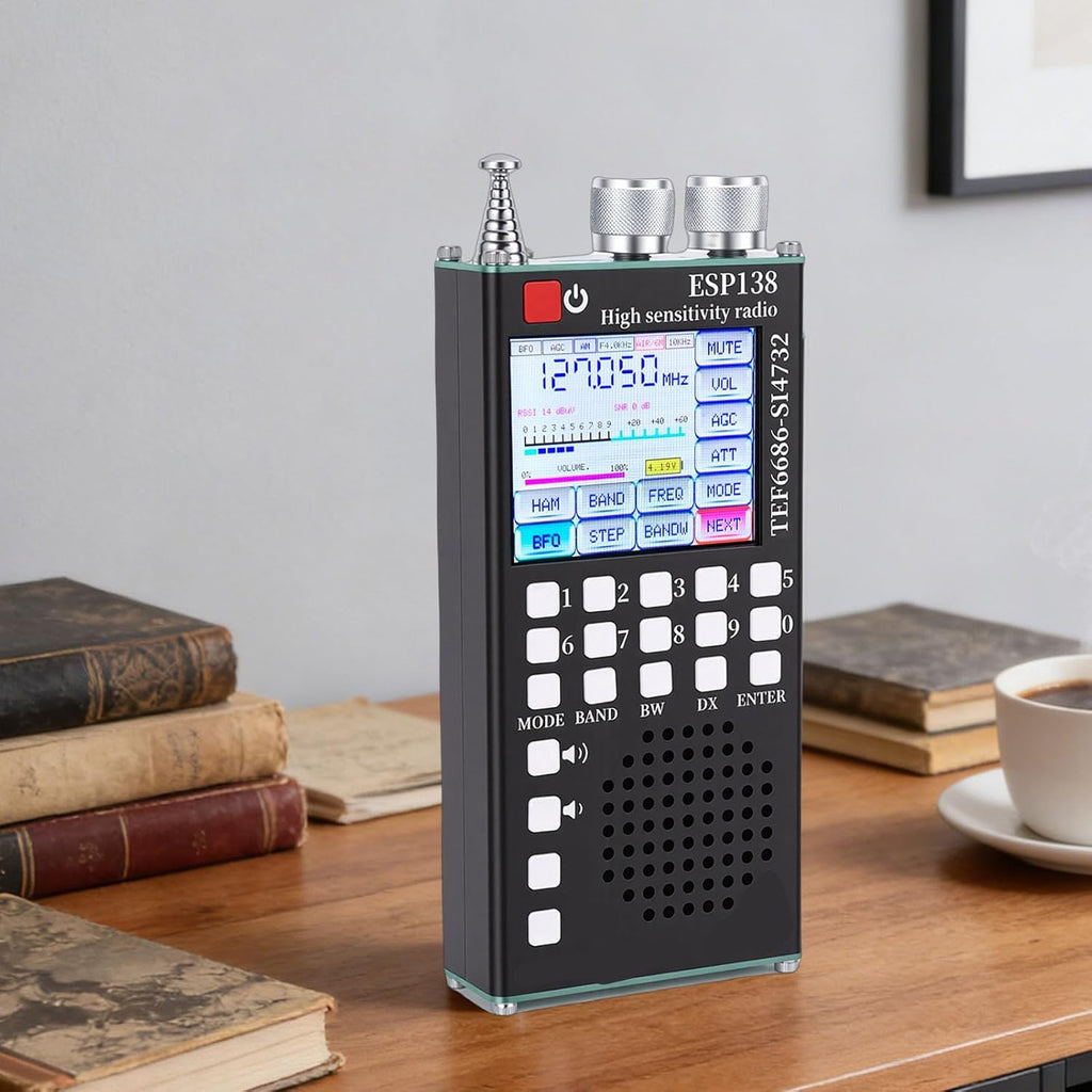 Eujgoov Full Band Radio Multiband World Band Receiver Air SSB Bluetooth Radio Dual System 2.4 Inch IPS Touchscreen Numeric Keypad Aluminum Alloy with RDS BFO for HAM Enthusiasts