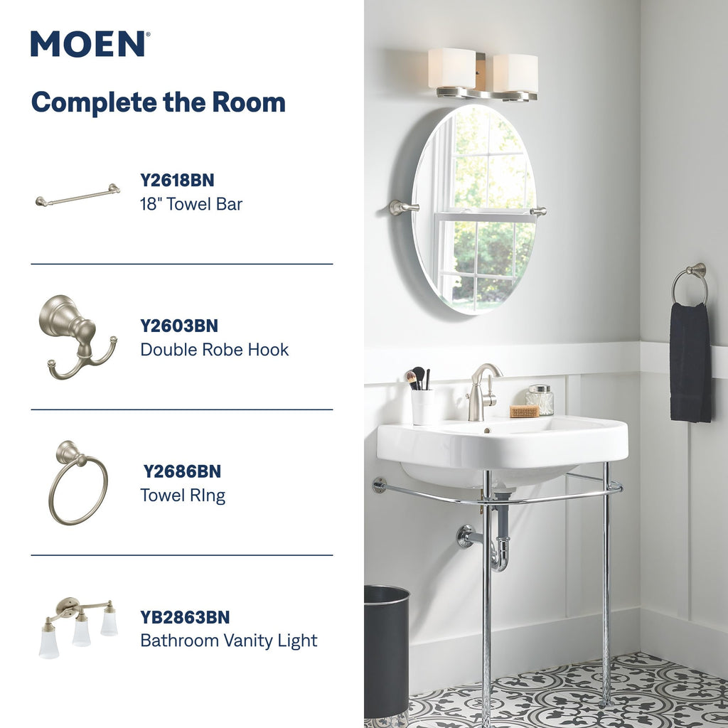Moen Sarona Mediterranean Bronze One-Handle Single Hole Rustic Farmhouse Bathroom Sink Faucet with Optional Deckplate, 84144BRB