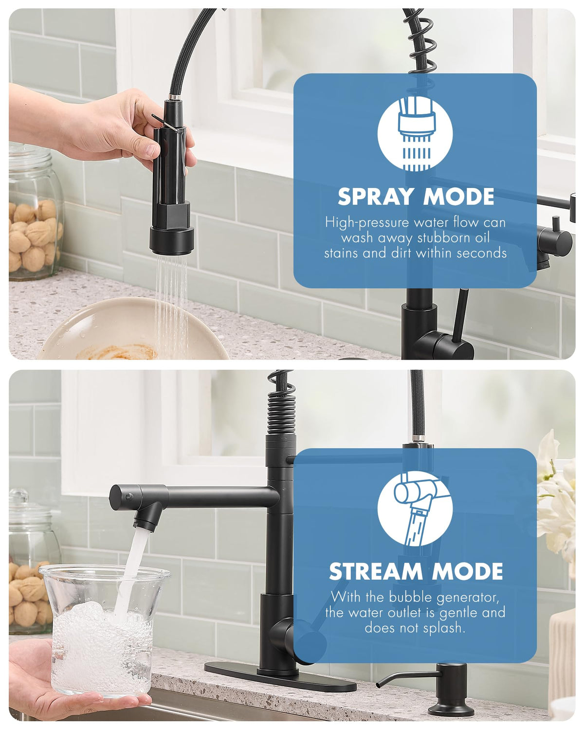 AIMADI Contemporary Kitchen Sink Faucet,Brushed Nickel Stainless Steel