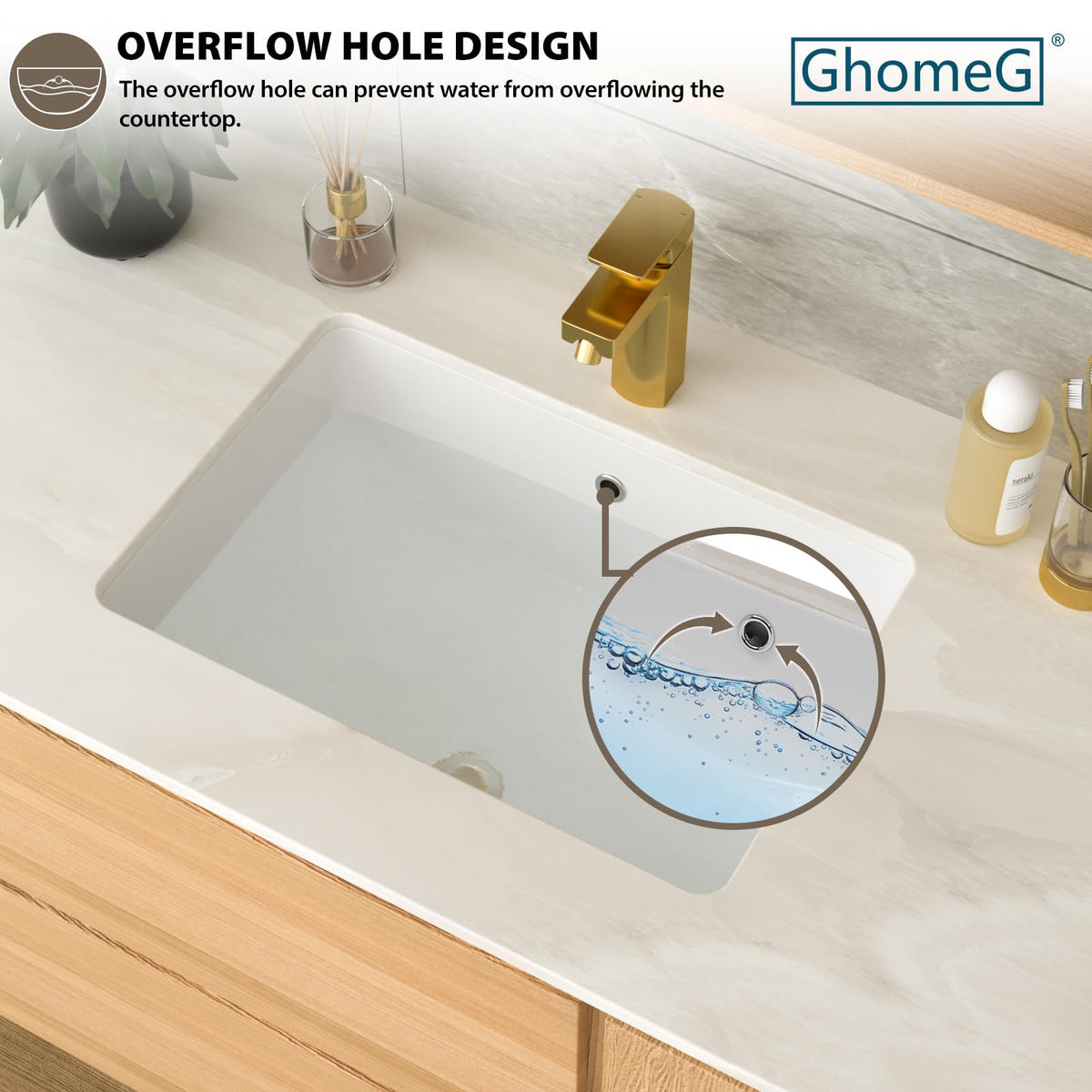 17 Inch Undermount Bathroom Sink Rectangle White