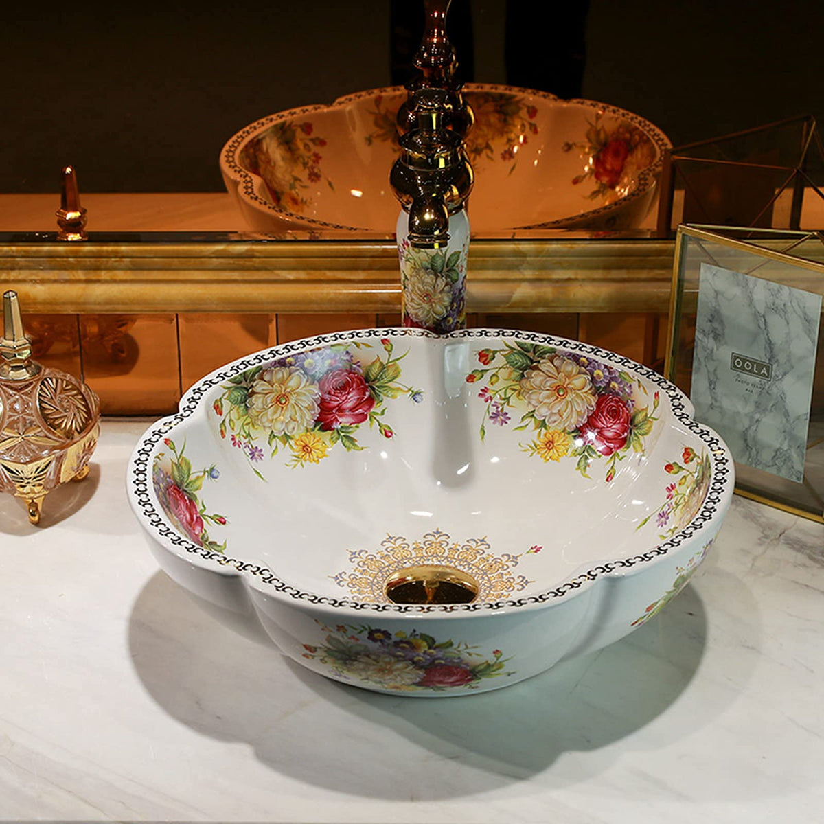 White Ceramic Bathroom Vessel Sink Artistic 1 Sink Only