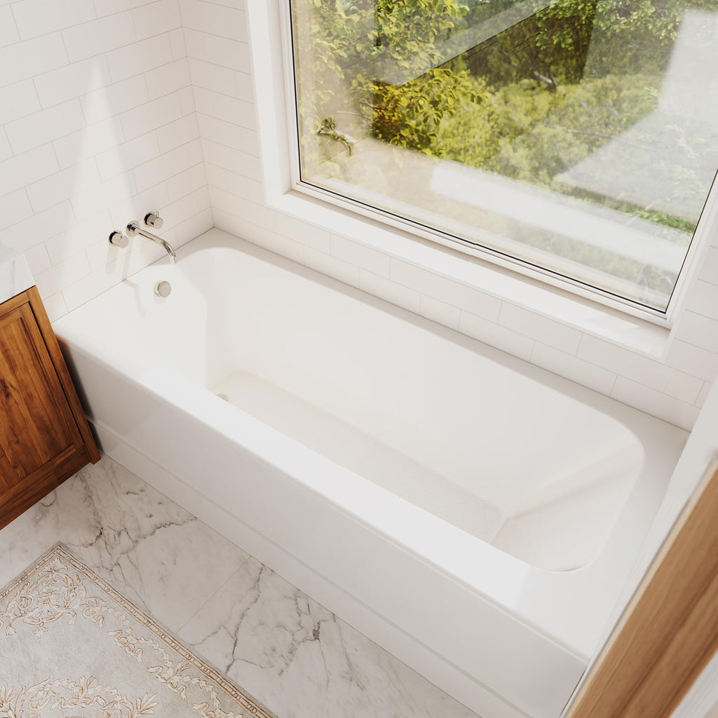 Hydro Systems Regan Rectangular Acrylic Alcove Bathtub with Left Hand Drain, White, 72 x 32 x 20-Inch