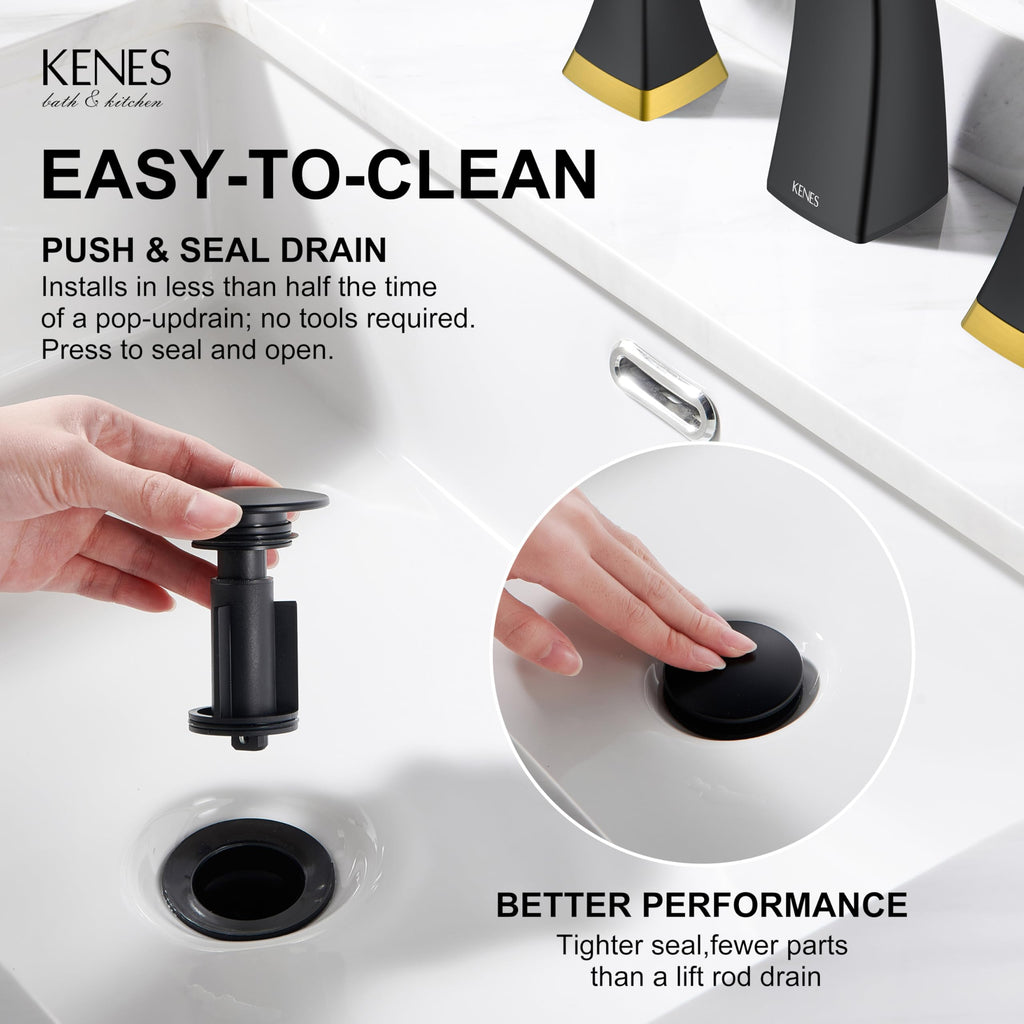 KENES Bathroom Faucets for Sink 3 Hole, Chrome 8 Inch 2 Handle Widespread