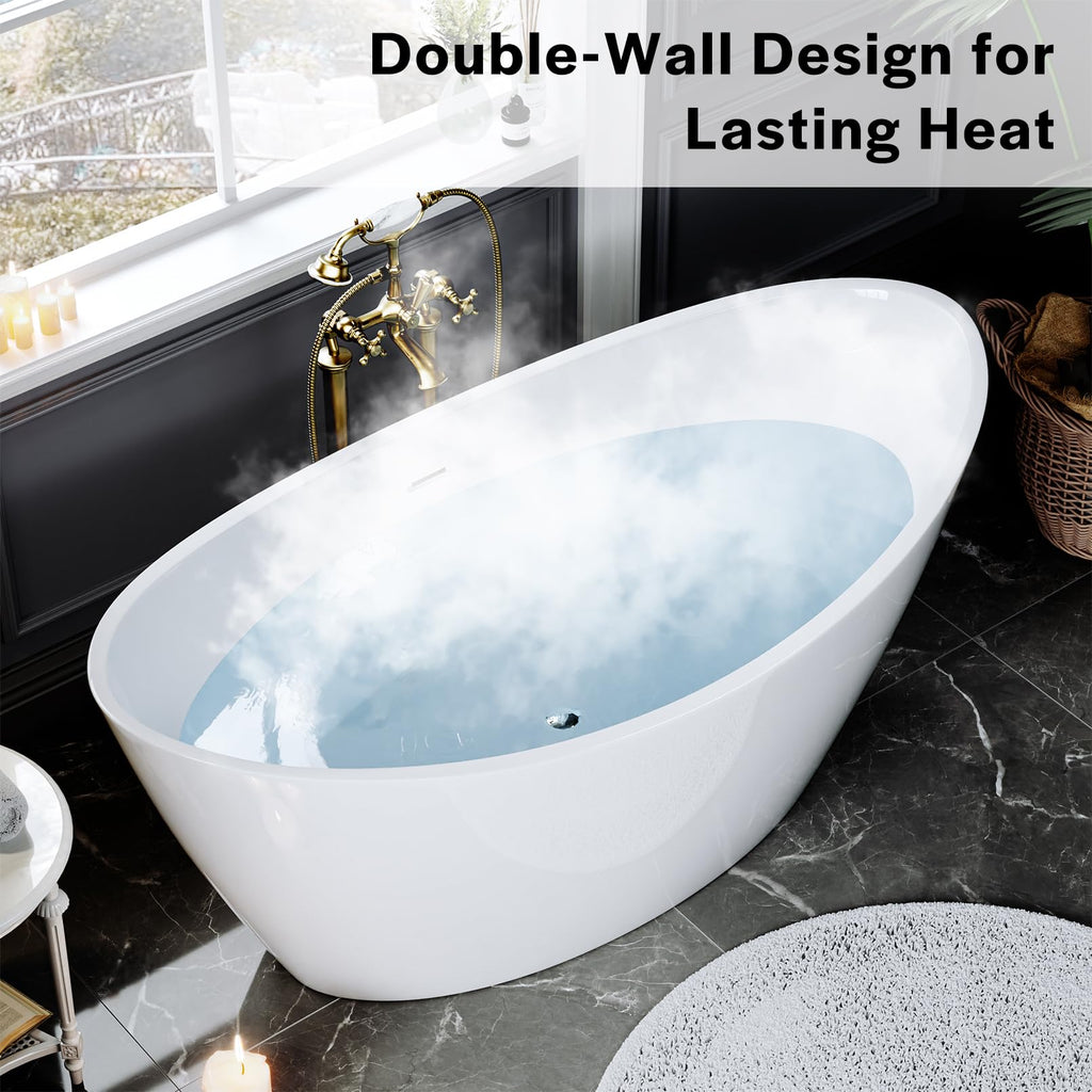Empava Freestanding Bathtub, Acrylic Soaking Tub