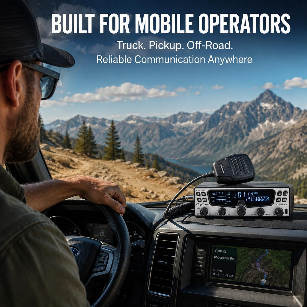 AnyTone AT-5100 10 Meter Amateur Radio, SSB/CW/AM/FM Mobile Transceiver