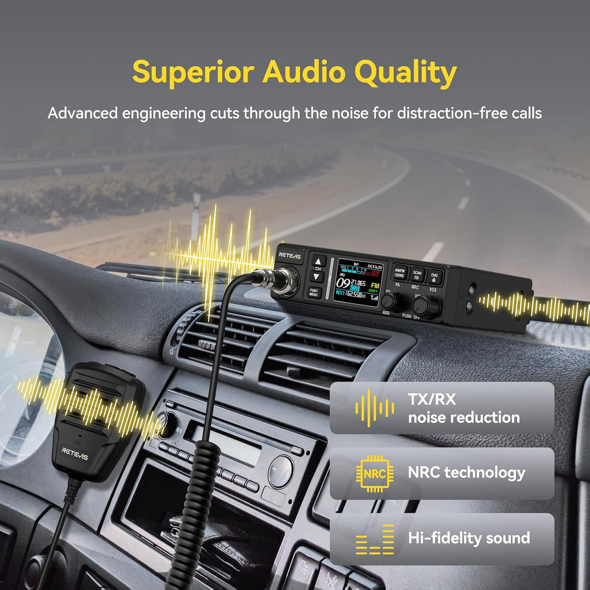 Retevis MB3B CB Radio Kit with Antenna and NRC Noise Canceling, NOAA