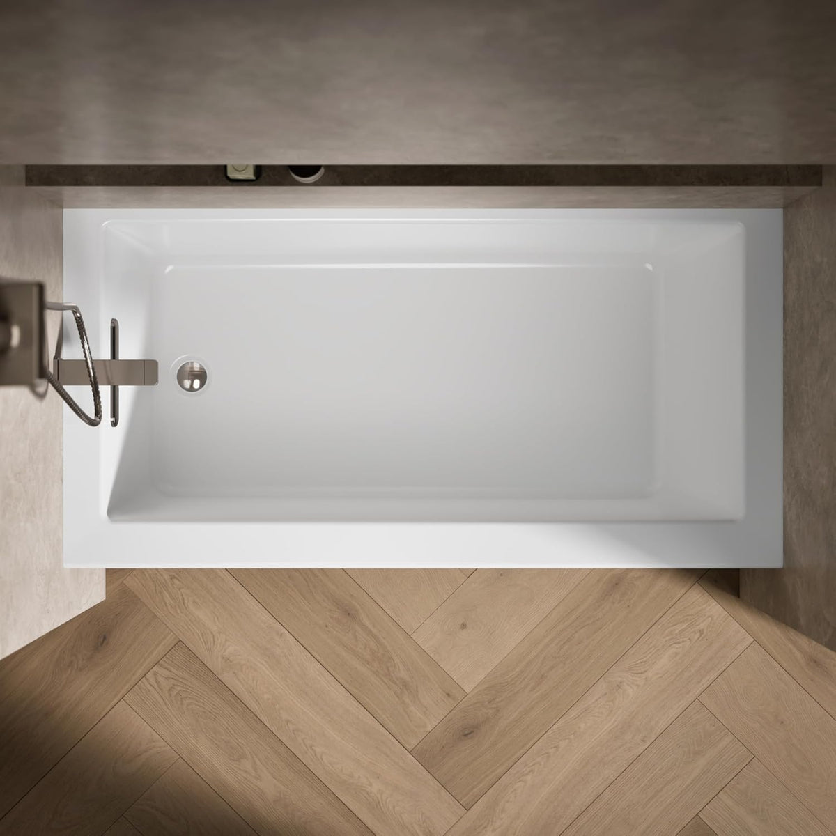 Kohler 20201-LA-0 UnderscoreÂ® 60" x 30" alcove bath with integral apron, integral flange, and left-hand drain, White