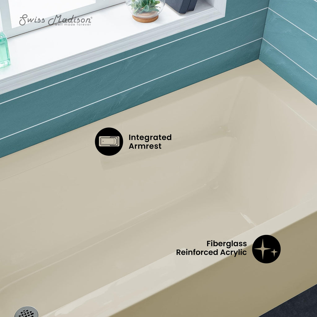 Voltaire 60" x 32" Right-Hand Drain Alcove Bathtub with Apron
