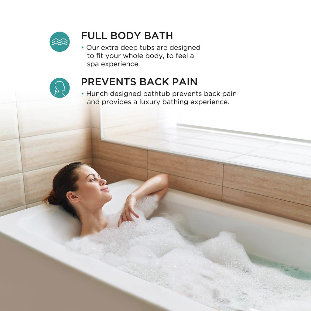 Fine Fixtures Acrylic, Fiberglass Alcove Soaking Bathtub with Integral Apron Front in Glossy White - Right Hand Drain, 72" x 32"