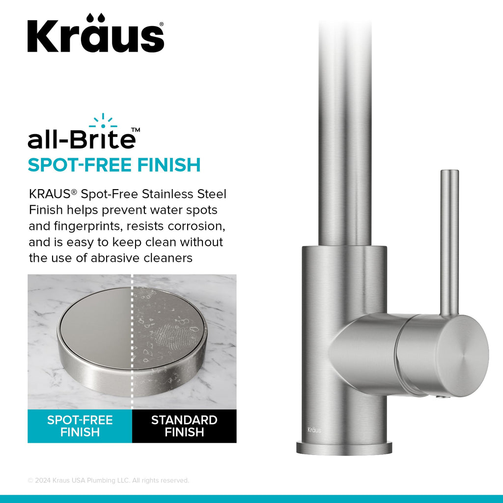 KRAUS Chrome 18.75 in Commercial Pull Down Kitchen Faucet KPF-1610CH