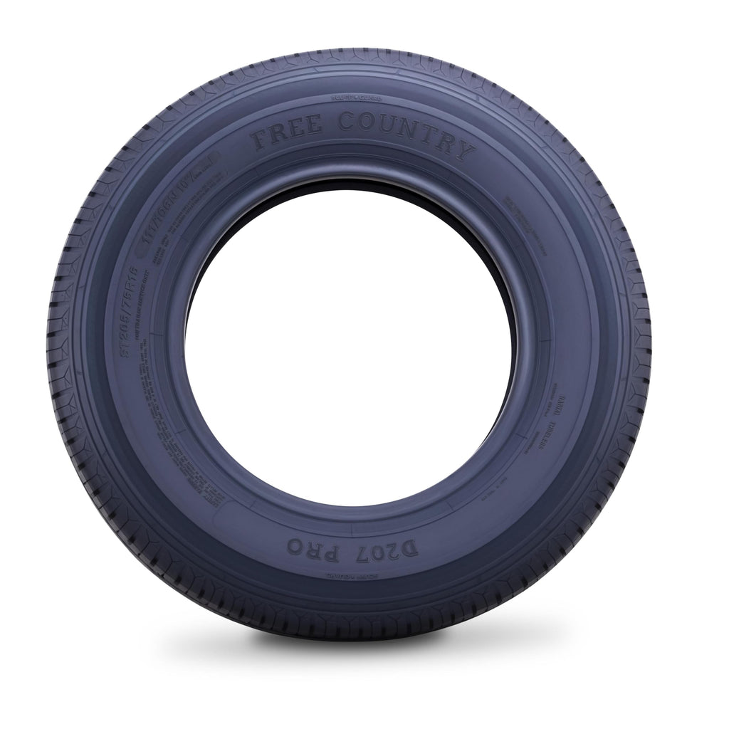 Free Country HD Trailer Tires ST205/75R15 10PR LRE 111N w/Scuff Guard, Set4