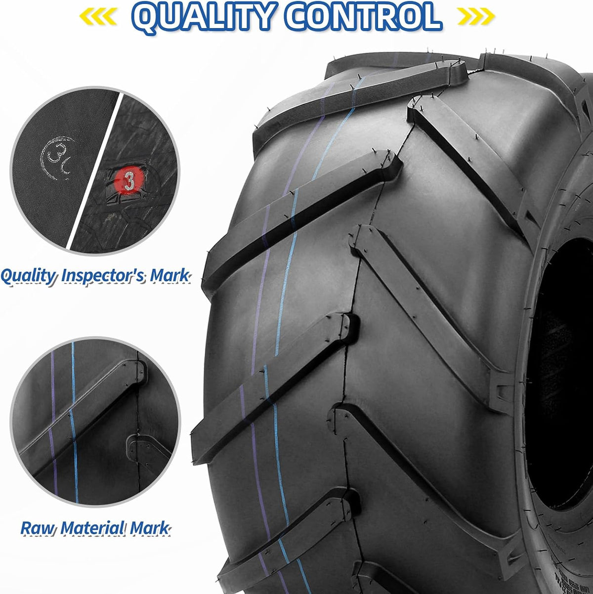 GICOOL 20x10.00-8 Ag Lug High-Traction Lawn Mower Tubeless Tire, 4 Ply