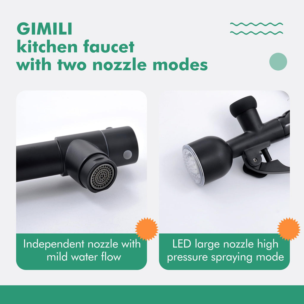GIMILI Commercial Kitchen Sink Faucet with Pull Down Sprayer Brushed Nickel