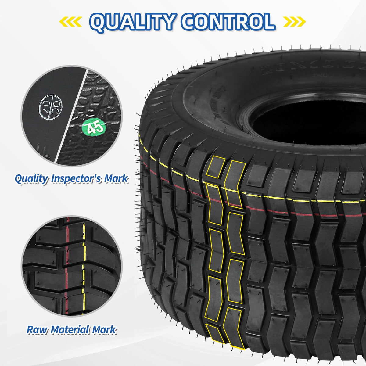GICOOL 18x9.50-8 Tubeless Lawn Mower Tire for Riding Mower Tractor, 4 Ply