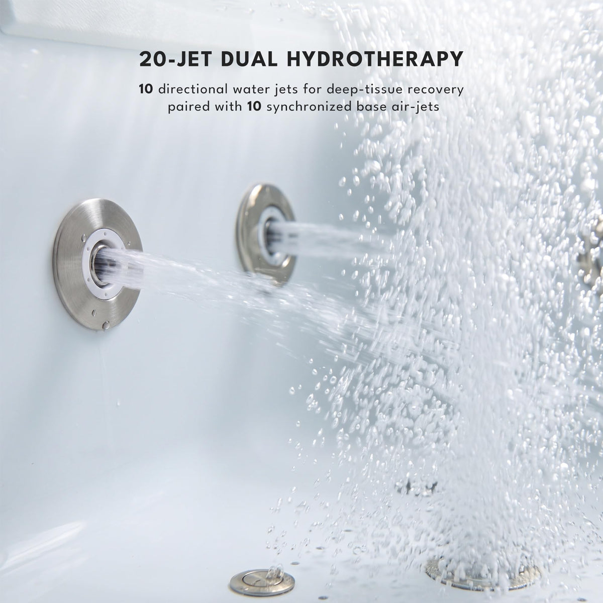 Empava Tub, 71" Jetted Bathtub with Air Bubble Massage & Inline Heater