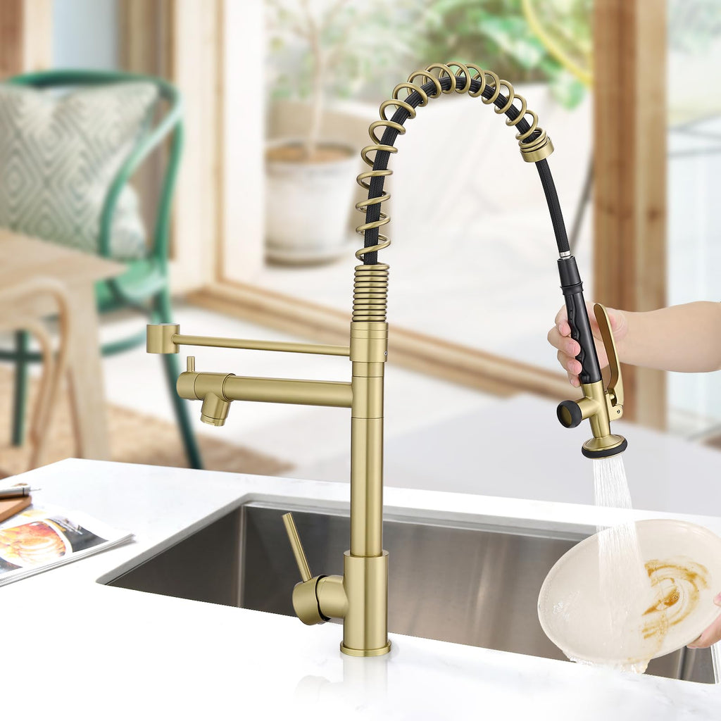 Fapully Black Kitchen Faucet,Commercial Pull Down Kitchen Sink Faucet