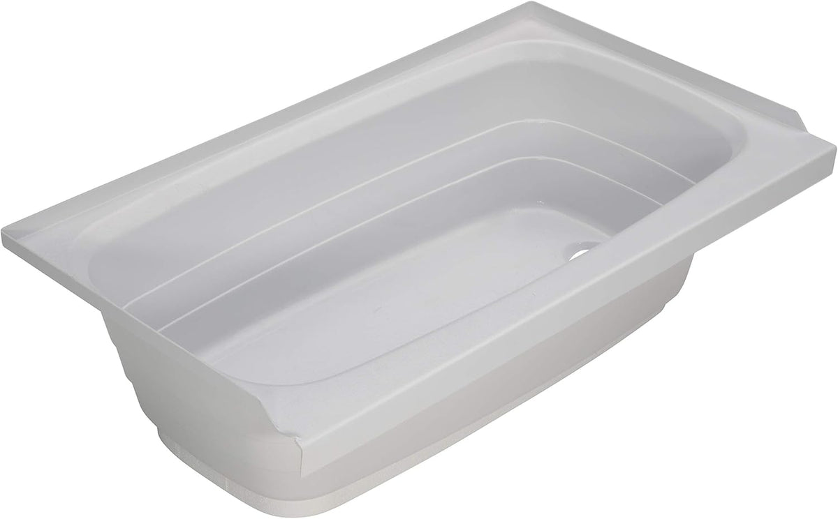 Lippert Replacement 24" x 40" White Bathtub with Right Drain, Scratch-Resistant ABS Acrylic for RVs, Travel Trailers, 5th Wheels, Motorhomes - W2440RHSPK