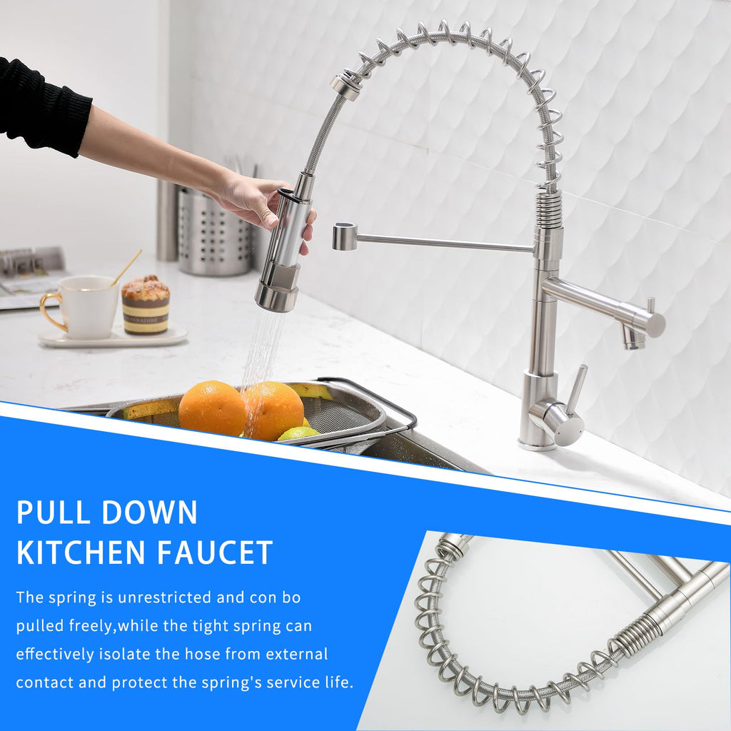 AIMADI Contemporary Kitchen Sink Faucet,Brushed Nickel Stainless Steel