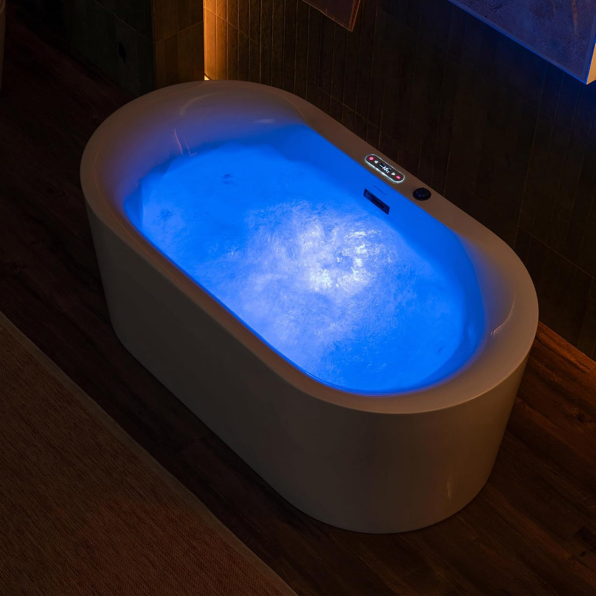 WOODBRIDGE 59" Ã 31-1/2" Compact Whirlpool & Air, Heated Soaking Bathtub