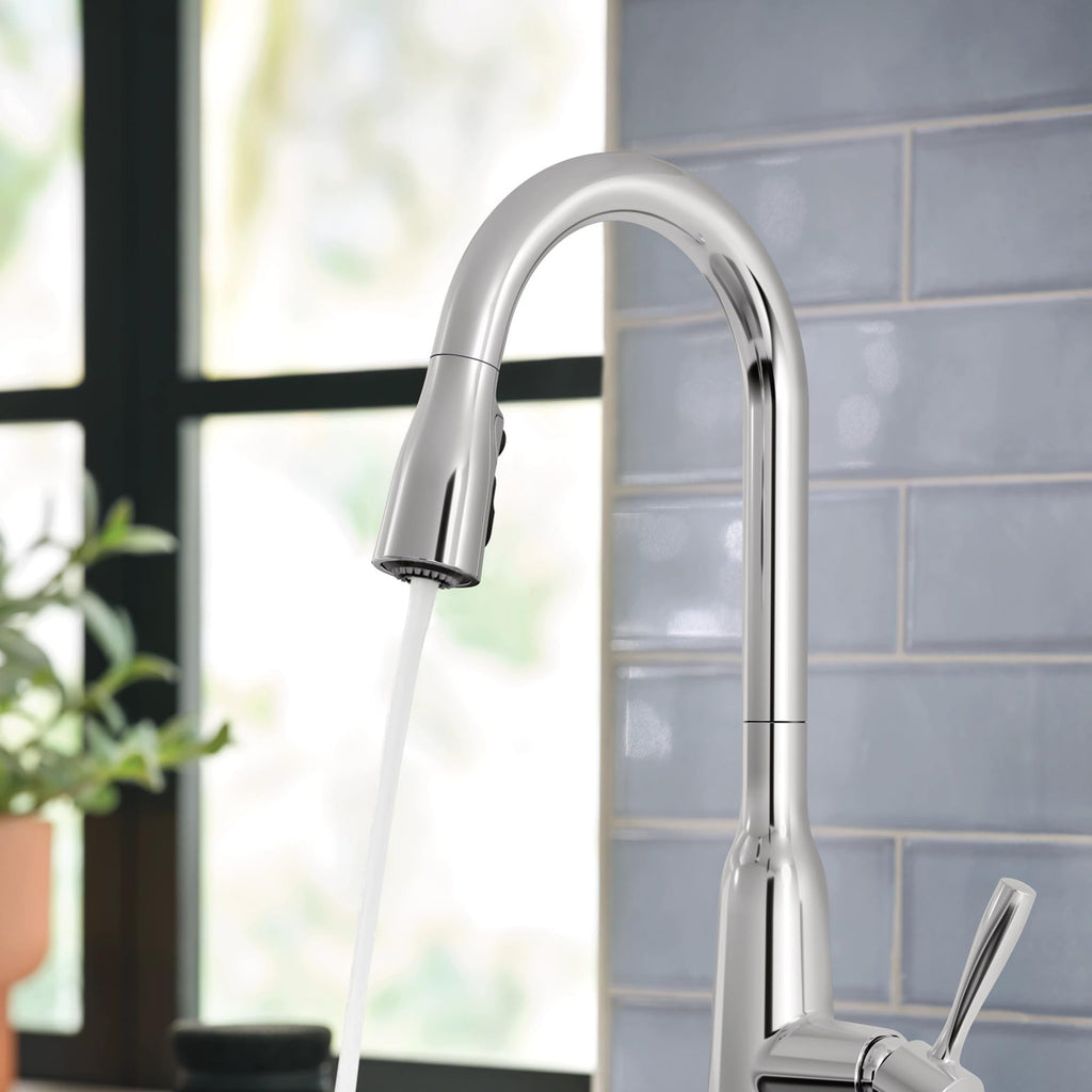 Moen Orivesi Stainless Pulldown Kitchen Faucet with Power Boost, Transitional Kitchen Faucet, One-Handle Single Hole High Arc, Easy Installation, Spot Resist Finish, 87891SRS