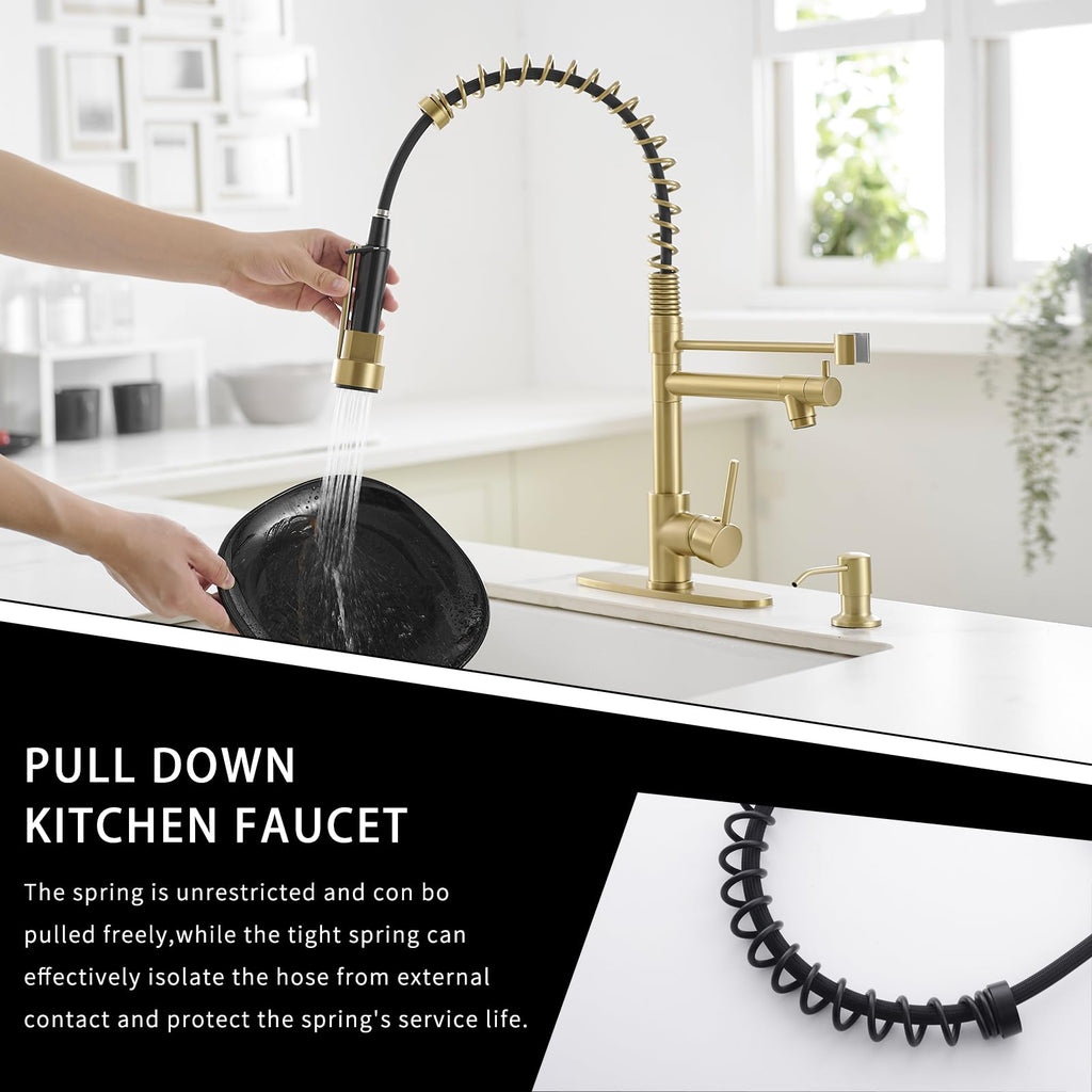 AIMADI Contemporary Kitchen Sink Faucet,Brushed Nickel Stainless Steel