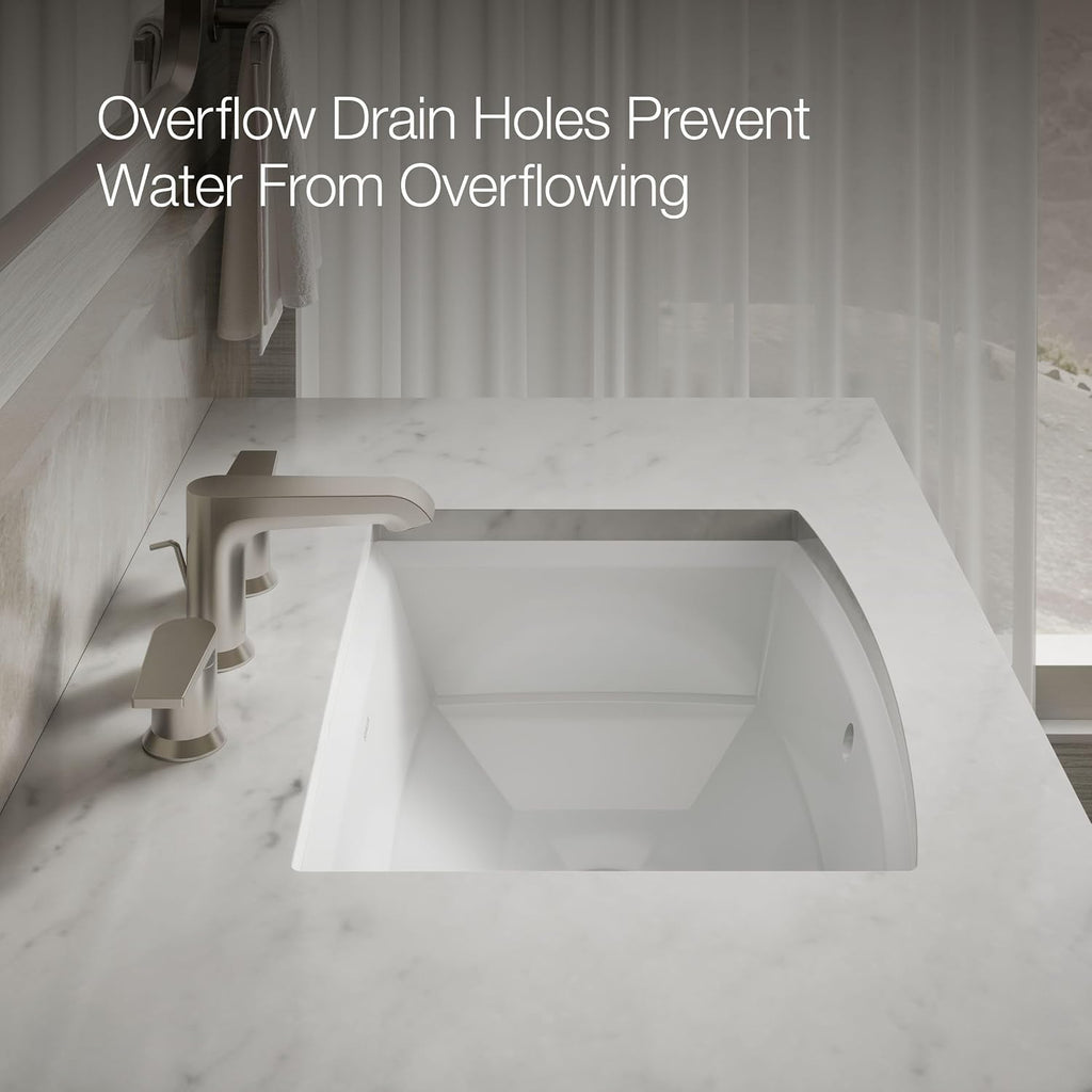 Kohler 2355-0 ArcherÂ® 20" rectangular undermount bathroom sink, White