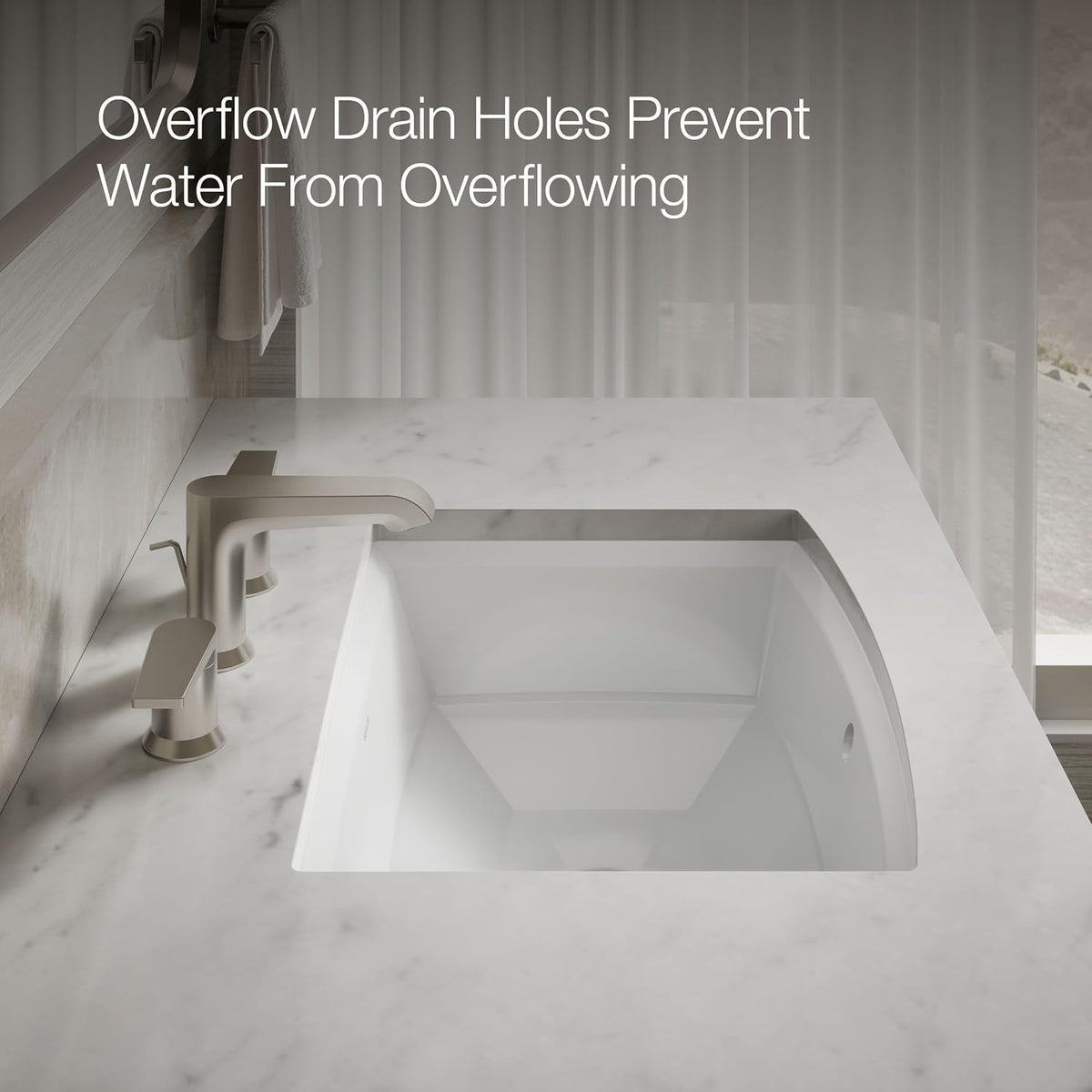 Kohler 2355-0 ArcherÂ® 20" rectangular undermount bathroom sink, White