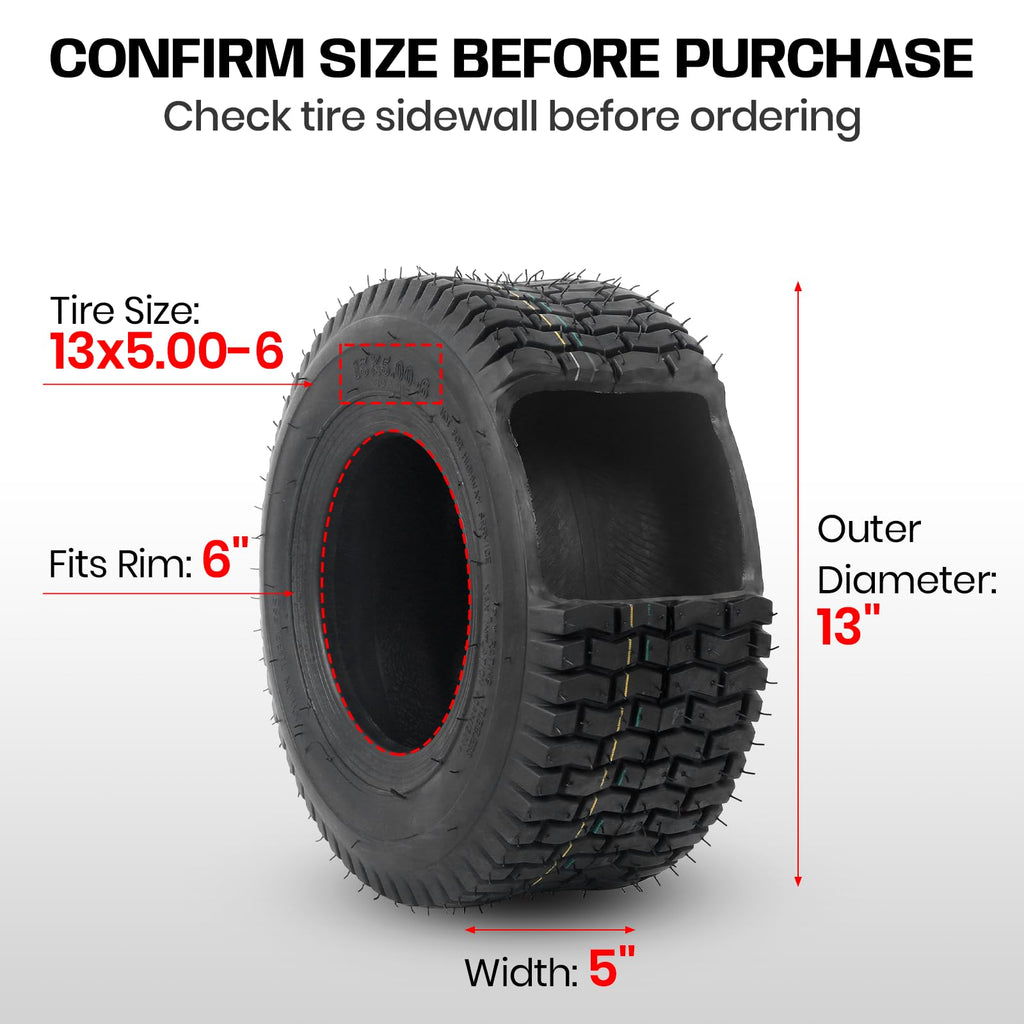AR-PRO (2 Pack) 20x8.00-8 Lawn Mower Turf Tires, Tubeless, No Rims