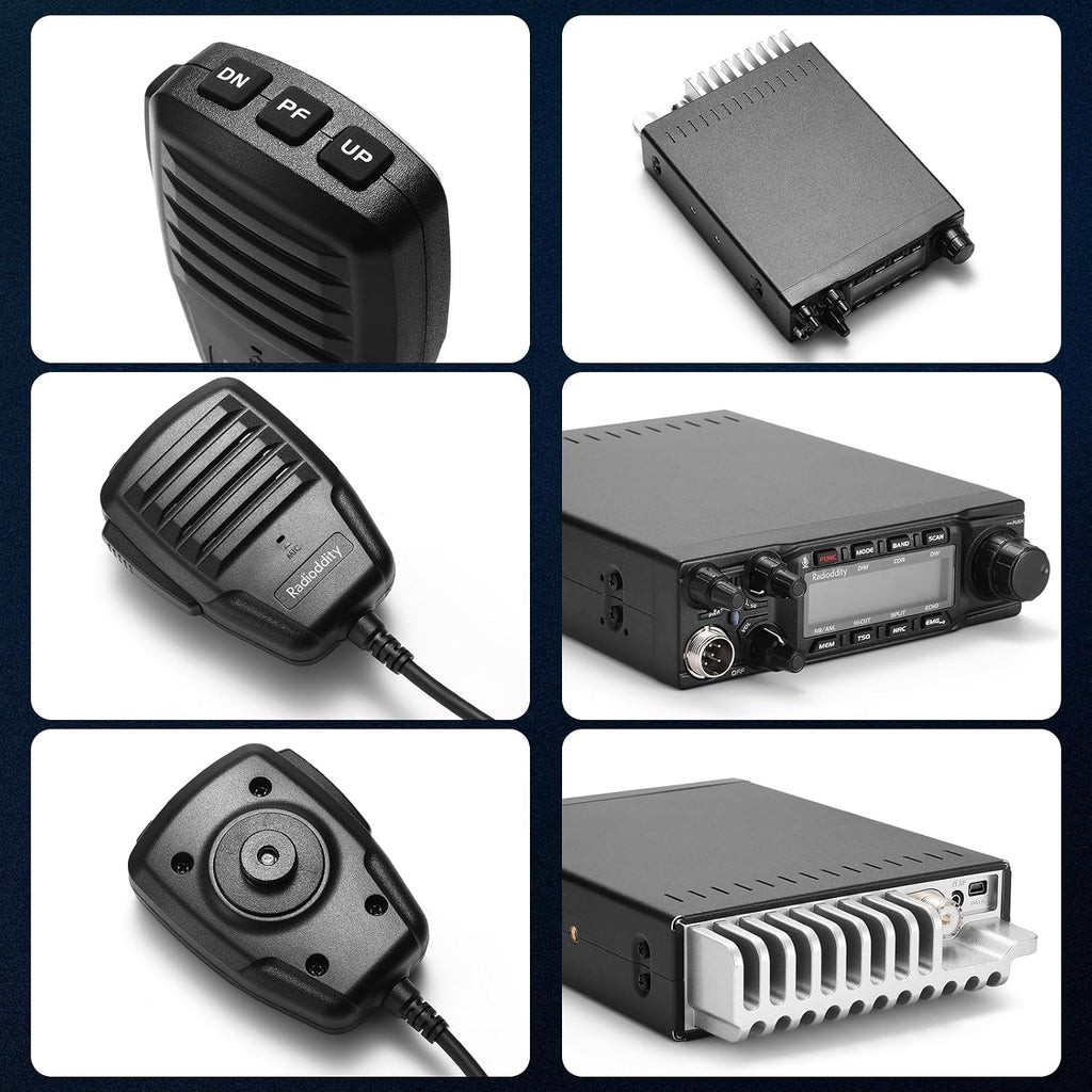 Radioddity QT80 10 Meter Mobile Ham Radio SSB/AM/FM/PA 80W, CTCSS/DCS